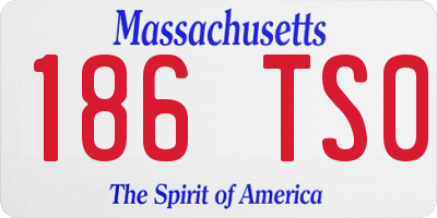 MA license plate 186TS0