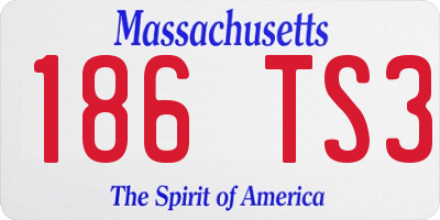 MA license plate 186TS3