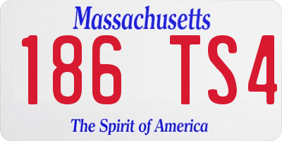 MA license plate 186TS4