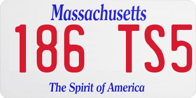 MA license plate 186TS5