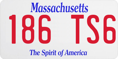 MA license plate 186TS6