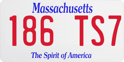 MA license plate 186TS7