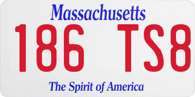 MA license plate 186TS8