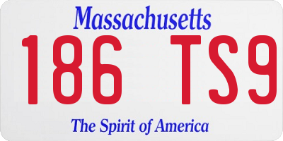 MA license plate 186TS9