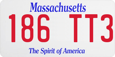 MA license plate 186TT3