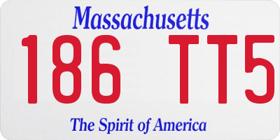MA license plate 186TT5