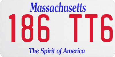 MA license plate 186TT6