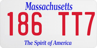 MA license plate 186TT7