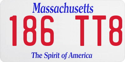 MA license plate 186TT8