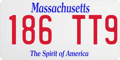 MA license plate 186TT9