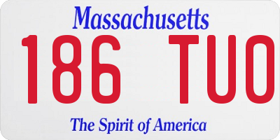MA license plate 186TU0