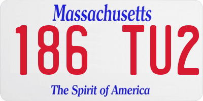 MA license plate 186TU2