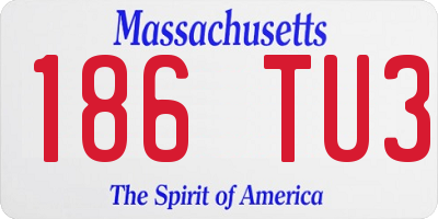 MA license plate 186TU3