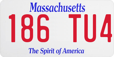 MA license plate 186TU4