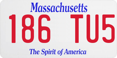 MA license plate 186TU5