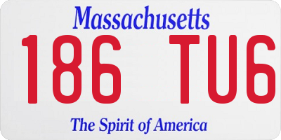 MA license plate 186TU6