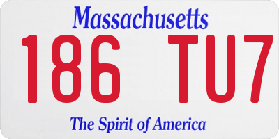 MA license plate 186TU7