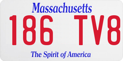 MA license plate 186TV8