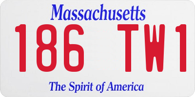MA license plate 186TW1