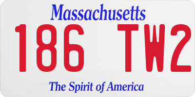 MA license plate 186TW2