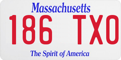 MA license plate 186TX0