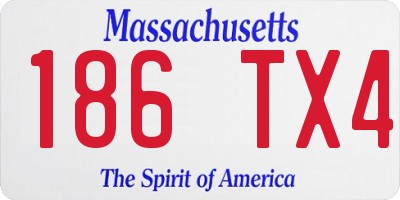 MA license plate 186TX4