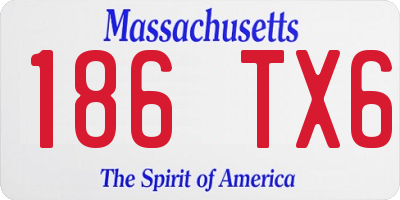 MA license plate 186TX6