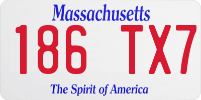 MA license plate 186TX7