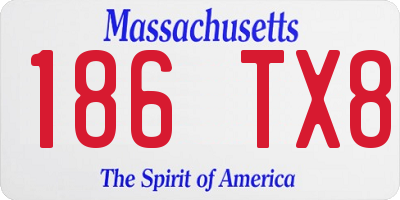 MA license plate 186TX8