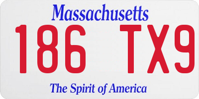 MA license plate 186TX9