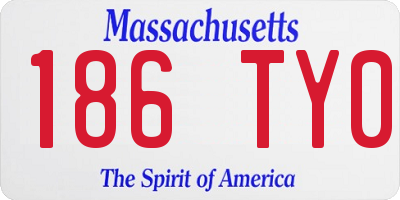 MA license plate 186TY0