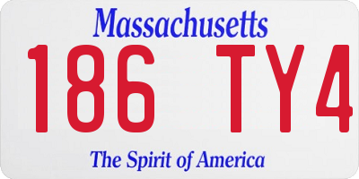 MA license plate 186TY4