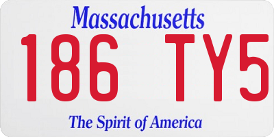 MA license plate 186TY5