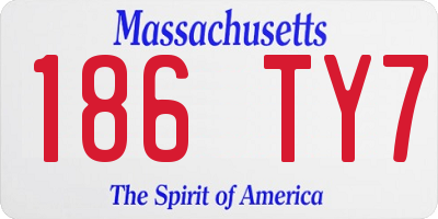 MA license plate 186TY7