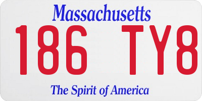 MA license plate 186TY8
