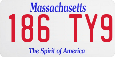 MA license plate 186TY9
