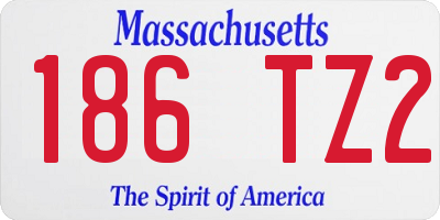 MA license plate 186TZ2