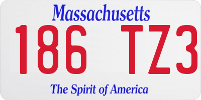 MA license plate 186TZ3