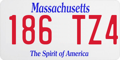 MA license plate 186TZ4