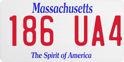 MA license plate 186UA4