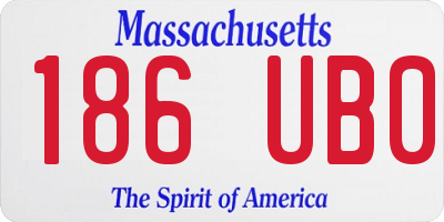 MA license plate 186UB0