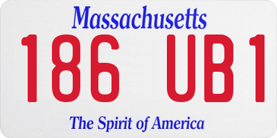 MA license plate 186UB1