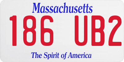 MA license plate 186UB2