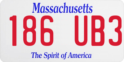 MA license plate 186UB3