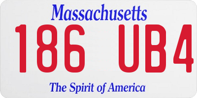 MA license plate 186UB4