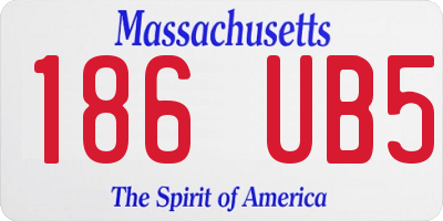 MA license plate 186UB5