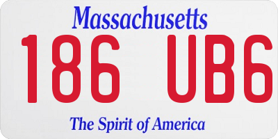 MA license plate 186UB6