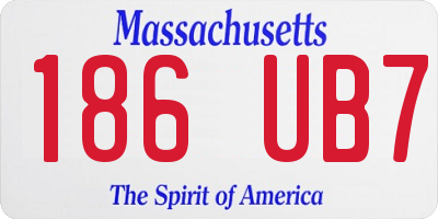MA license plate 186UB7