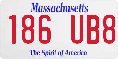 MA license plate 186UB8