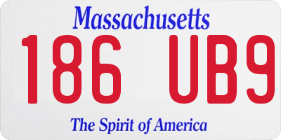 MA license plate 186UB9